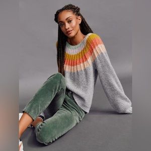 Anthropologie Colleen rainbow wool/alpaca blend sweater